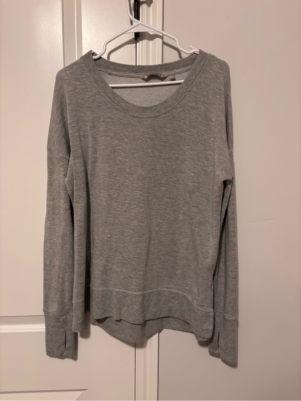 Athleta Light Gray Fleece Crewneck Sweatshirt